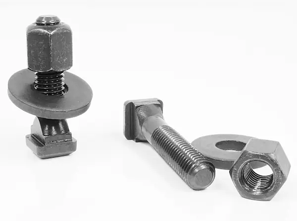 Vis pour rainure en T avec écrou hexagonal et rondelle avec filetage M12 pour largeur de rainure de 12 mm
