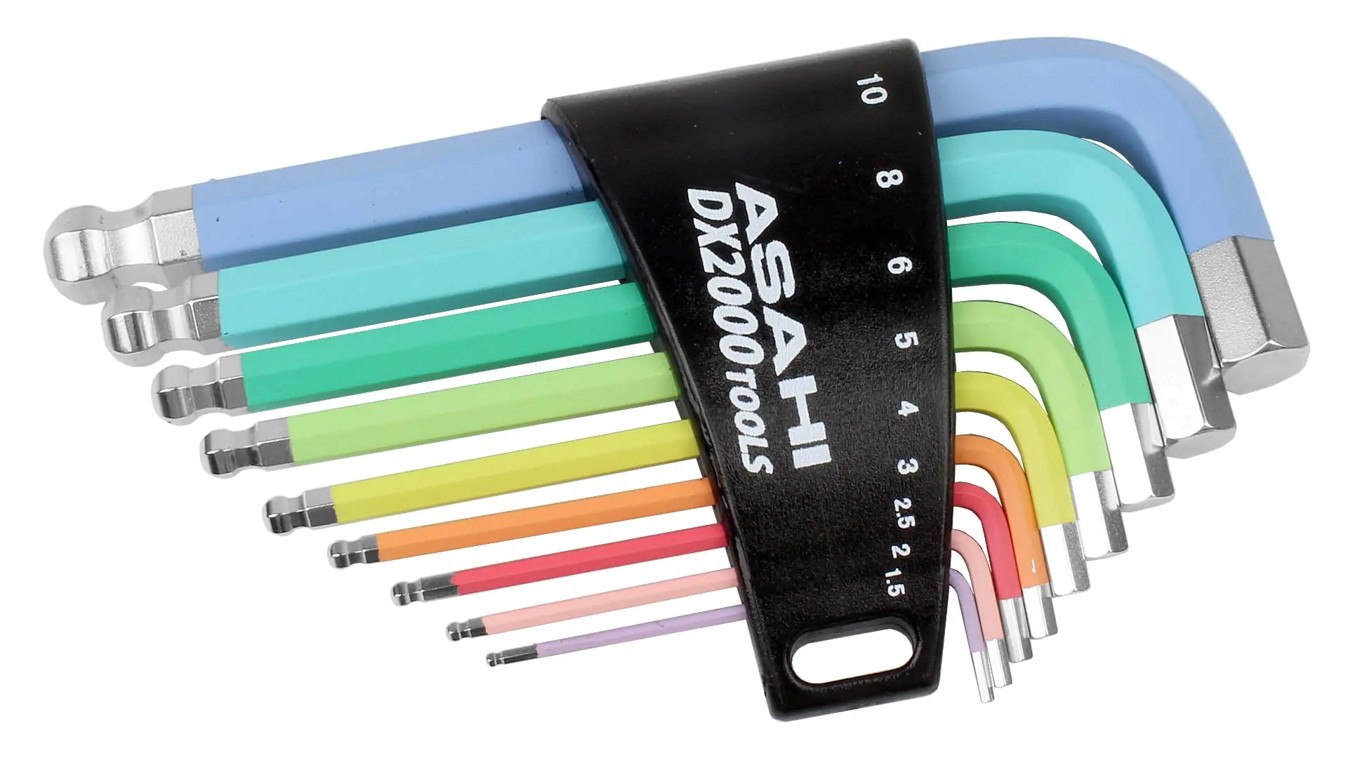 Ensemble de 9 Clés Allen Colorées short 1.5-2-2.5-3-4-5-6-8-10 mm ASAHI Ensemble de 9 Clés Allen Colorées short 1.5-2-2.5-3-4-5-6-8-10 mm ASAHI