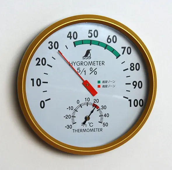 Hygromètre avec Petit Thermomètre Rond D = 150 mm SHINWA