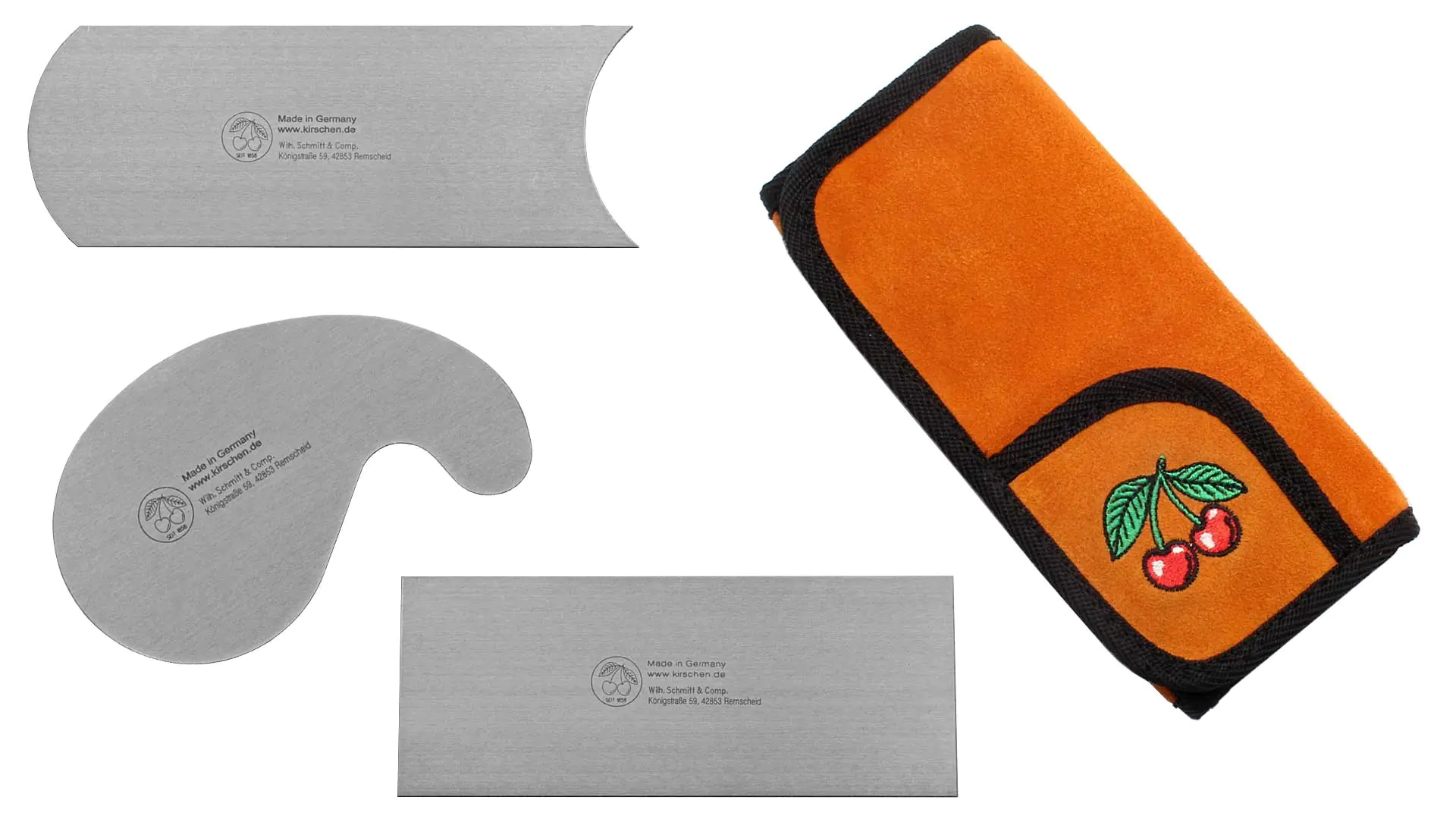 Lot de 3 grattoirs d'armoire dans un sac en cuir TWO CHERRIES Lot de 3 grattoirs d'armoire dans un sac en cuir TWO CHERRIES