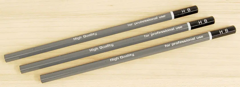 Crayons de menuisier gris (ensemble de 3 pièces, non taillés)