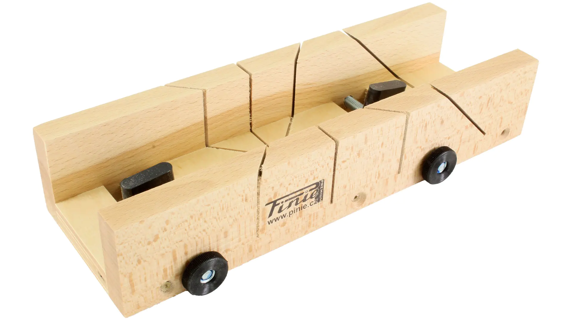 Boîte à Onglets, Côtés en Hêtre, Base en Contreplaqué avec 2 Vis de Fixation 300x65x38mm PINIE