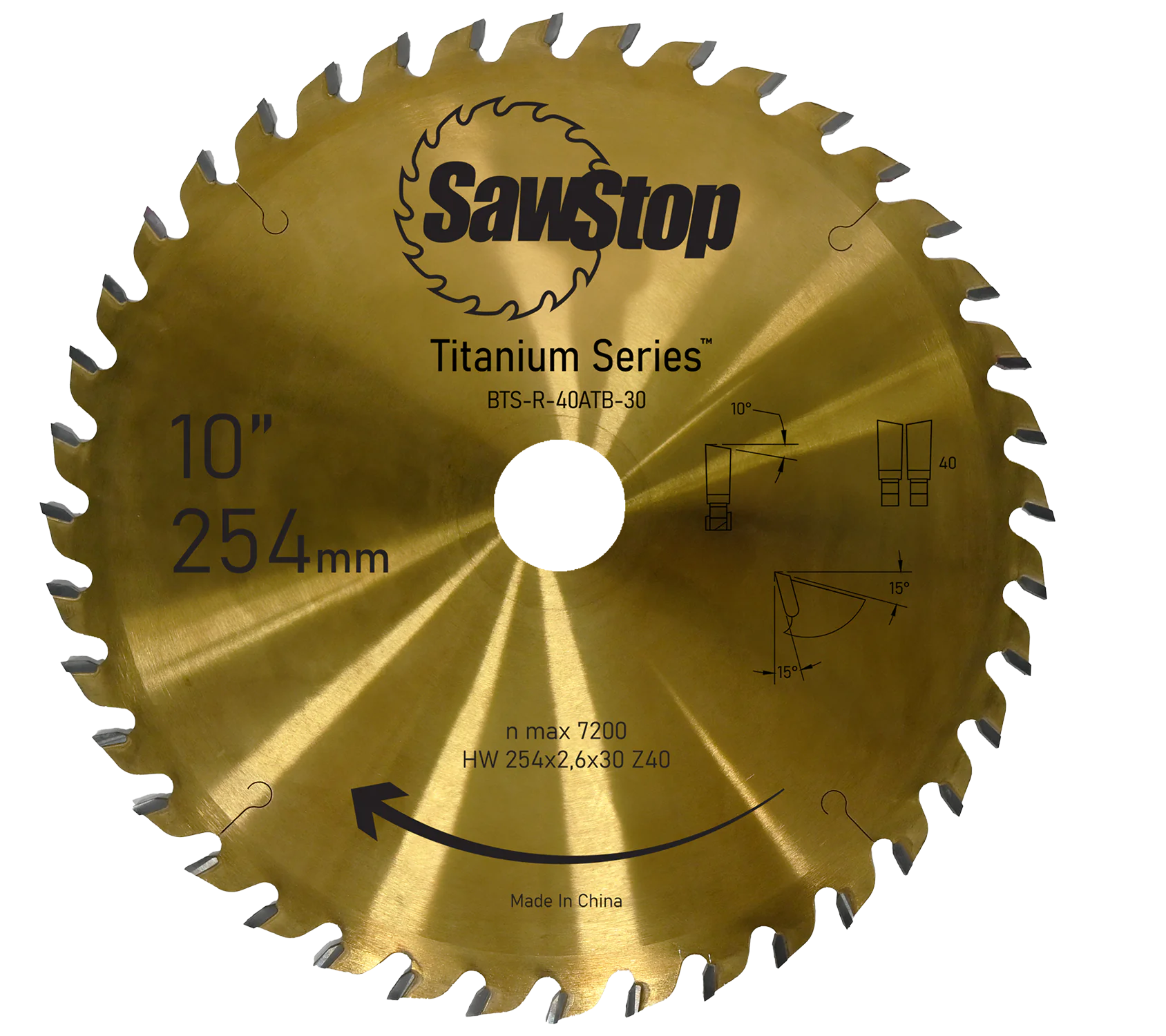 Lame de scie TITANIUM 254x2,6/2x30, WZ40 SawStop