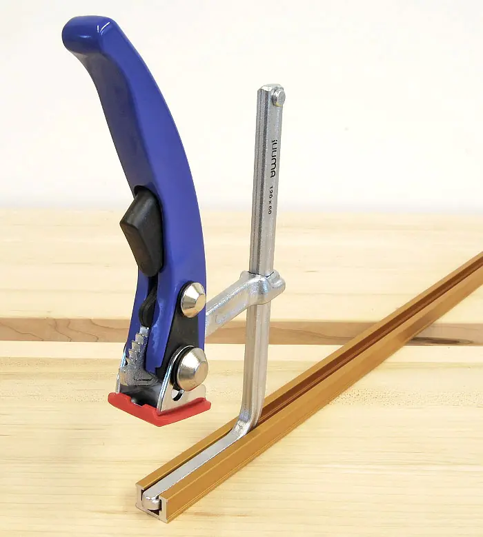 Serre-Joint pour Rail en T 120/60 mm avec Poignée Levier Patin P.P. Inclue JUUMA Serre-Joint pour Rail en T 120/60 mm avec Poignée Levier Patin P.P. Inclue JUUMA