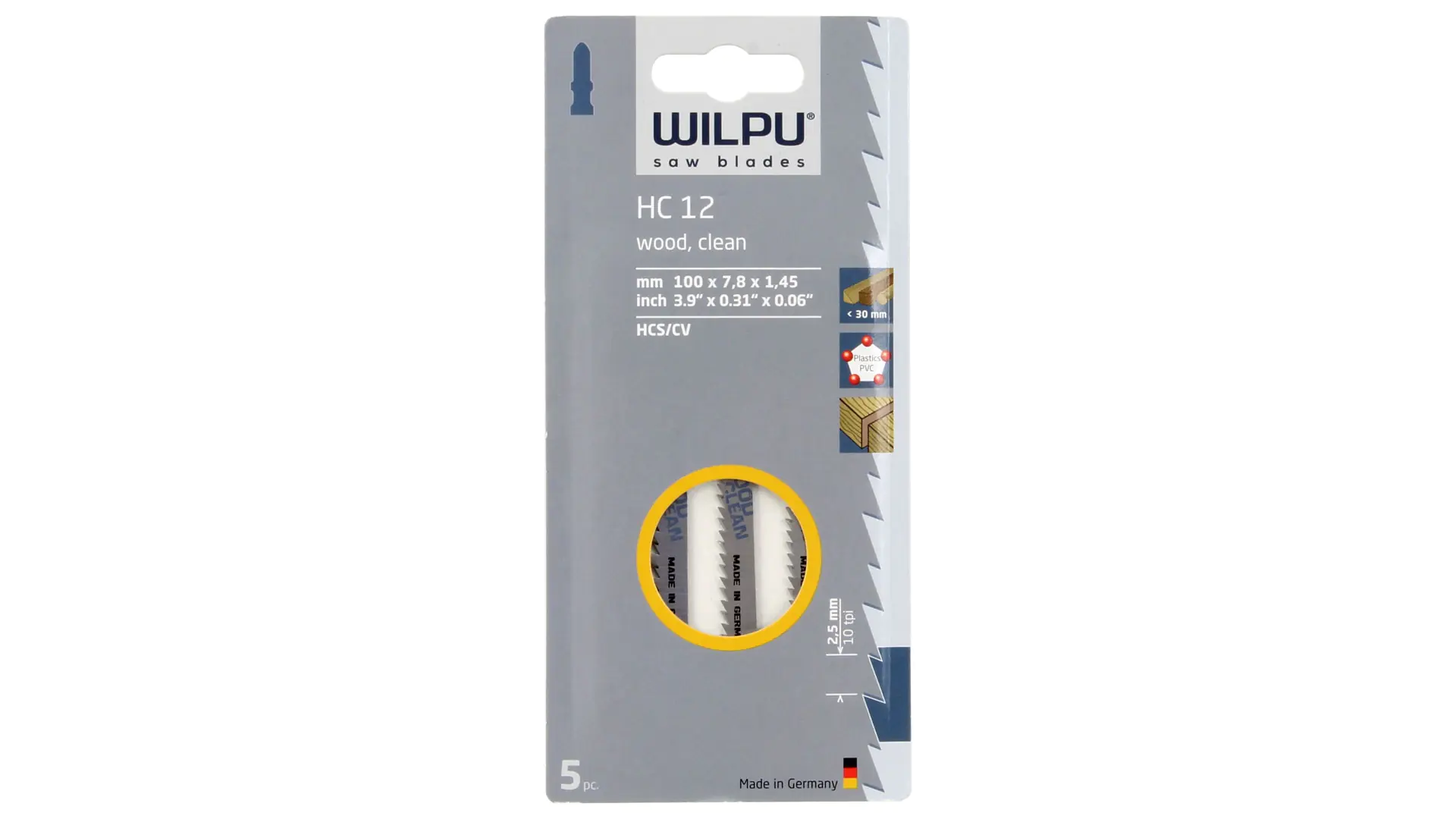Lame de Scie Sauteuse Kit de 5 Pièces HC 12 WILPU
