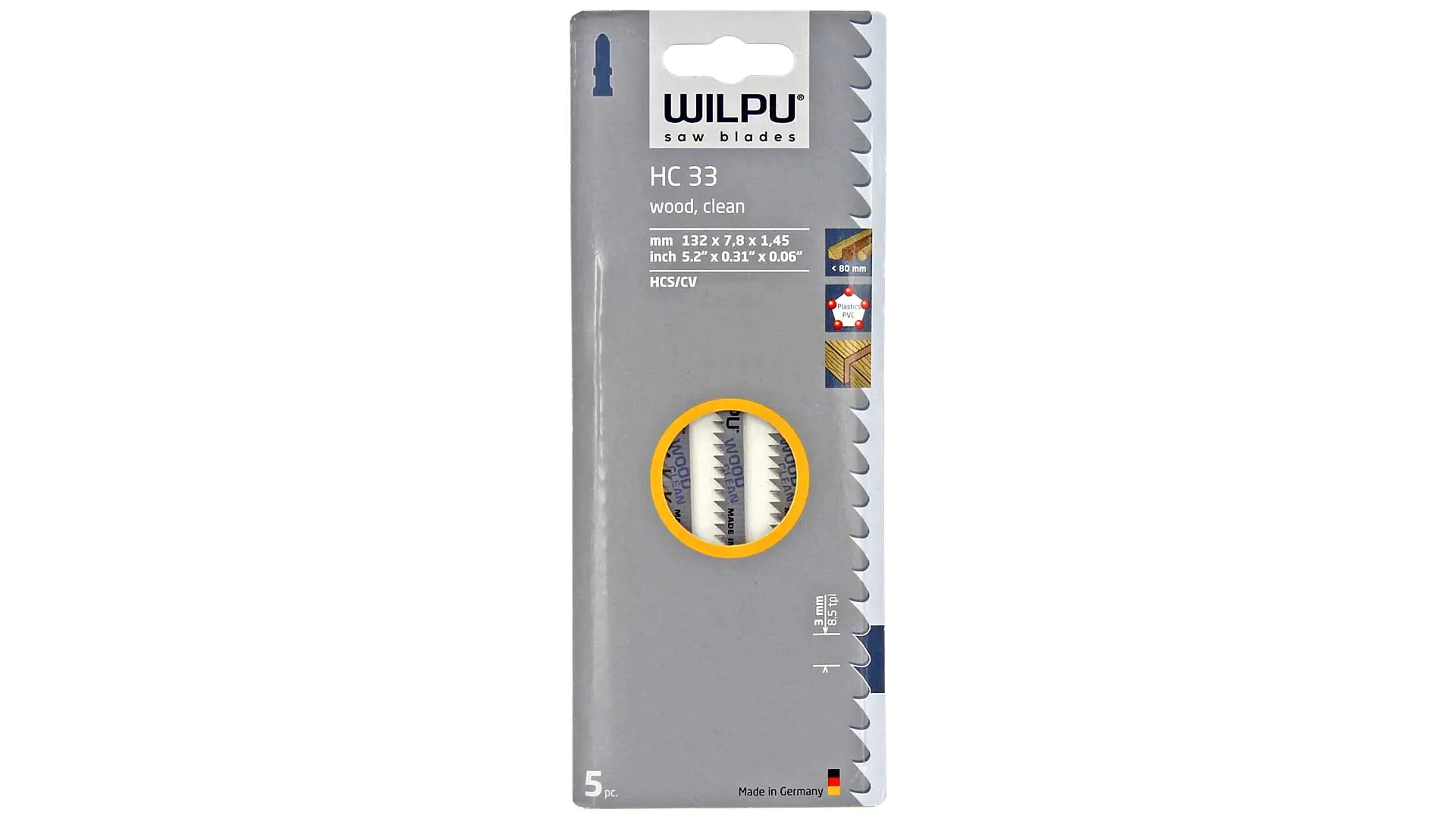 Lame de Scie Sauteuse Kit de 5 Pièces HC 33 WILPU