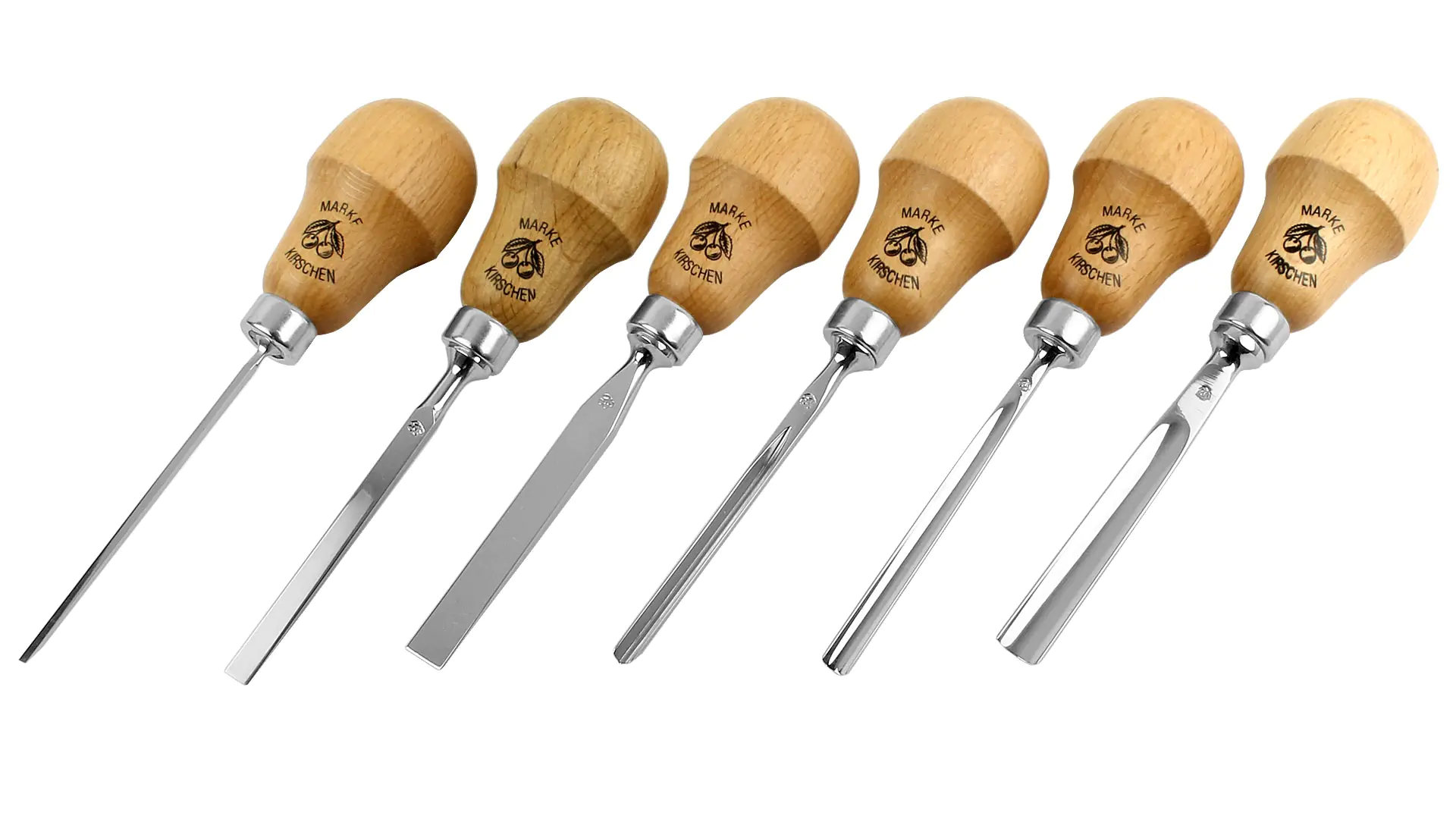 Ensemble de 6 Couteaux de Sculpteur avec Poignée en Forme de Poire TWO CHERRIES Ensemble de 6 Couteaux de Sculpteur avec Poignée en Forme de Poire TWO CHERRIES